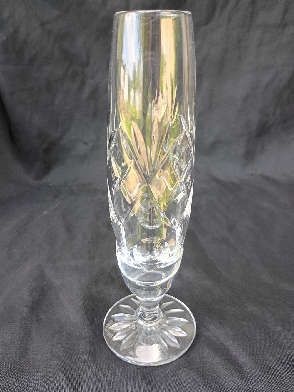 Vtg Royal Doulton England Cut Crystal 6" Bud Vase